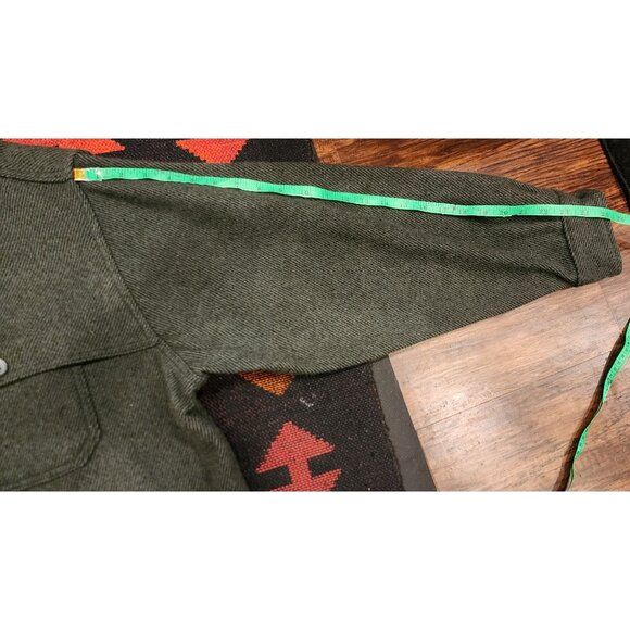 VINTAGE Woolrich Men's Green Wool/Nylon Button-Up Shirt Jacket XL - Picture 13 of 16